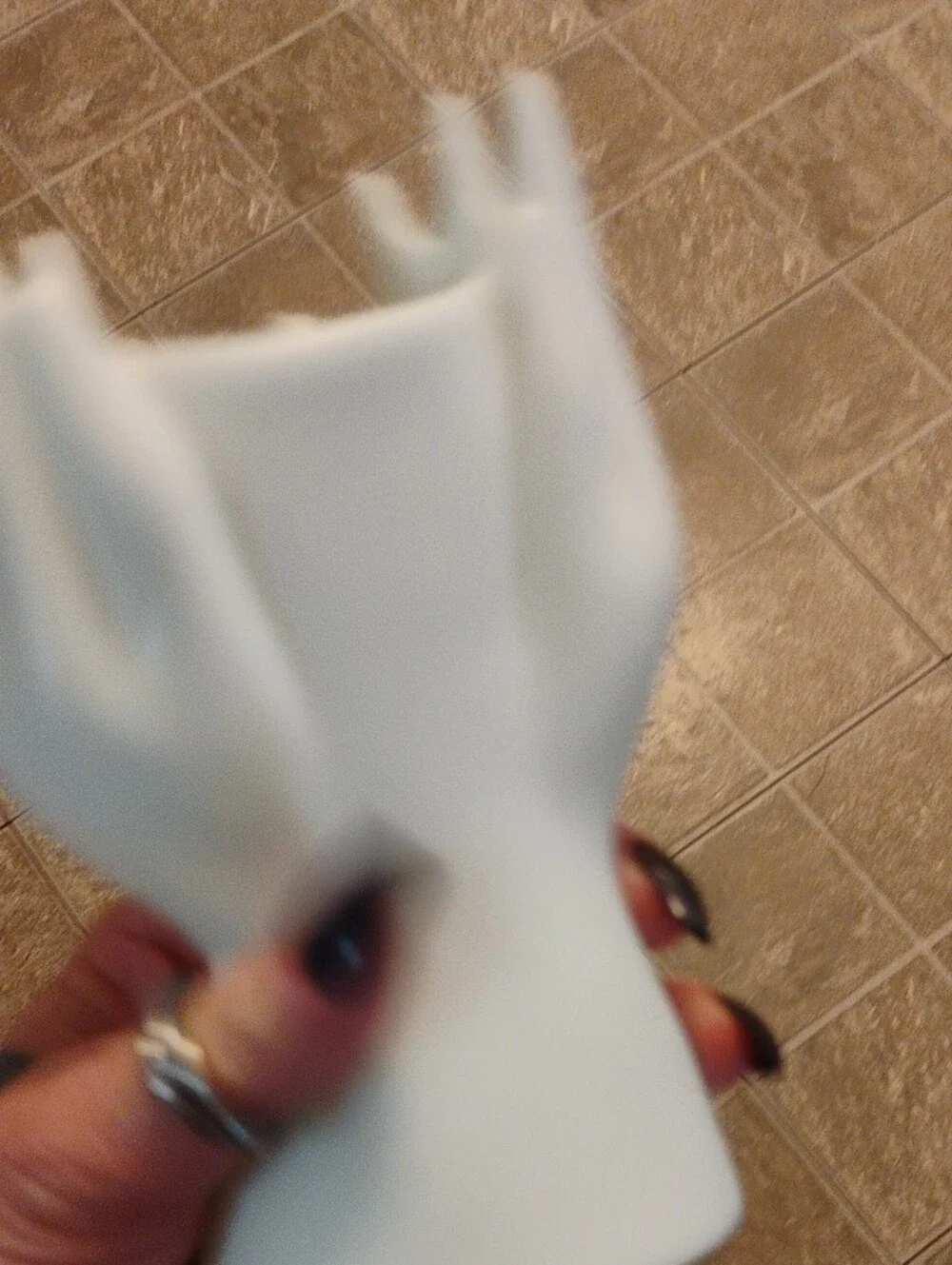 White Sculpted Face Makeup Brush Holder - Women Makeup Accessory